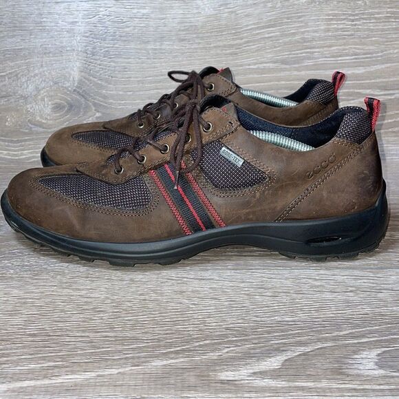 Ecco Gore-Tex Women’s Size 11-11.5/EU 42 Espresso Brown Leather Walking Shoe - Picture 3 of 14